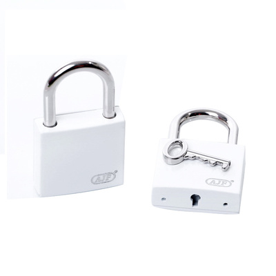 Square Love Lock With Engraving White
