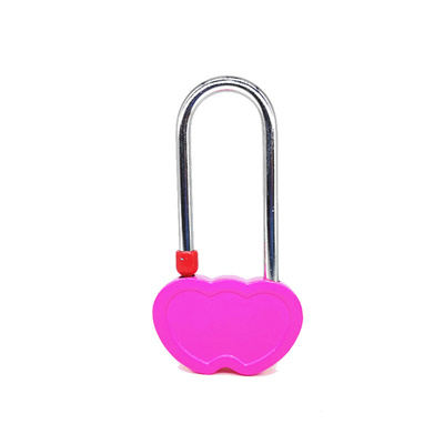 Long Hook Double Heart Love Lock Keyless