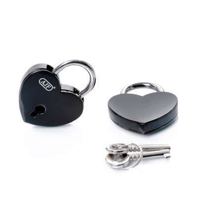 AJF Small Heart Shaped Padlock Black