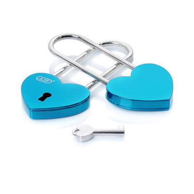 Shiny Blue Long Shackle Heart Love Locks Online