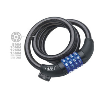 AJF 4 digital steel bicycle bike U lock with steel cable combination number chain wire lock bike bic