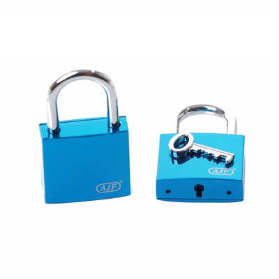 AJF Shiny Blue Square Love Locks 40mm